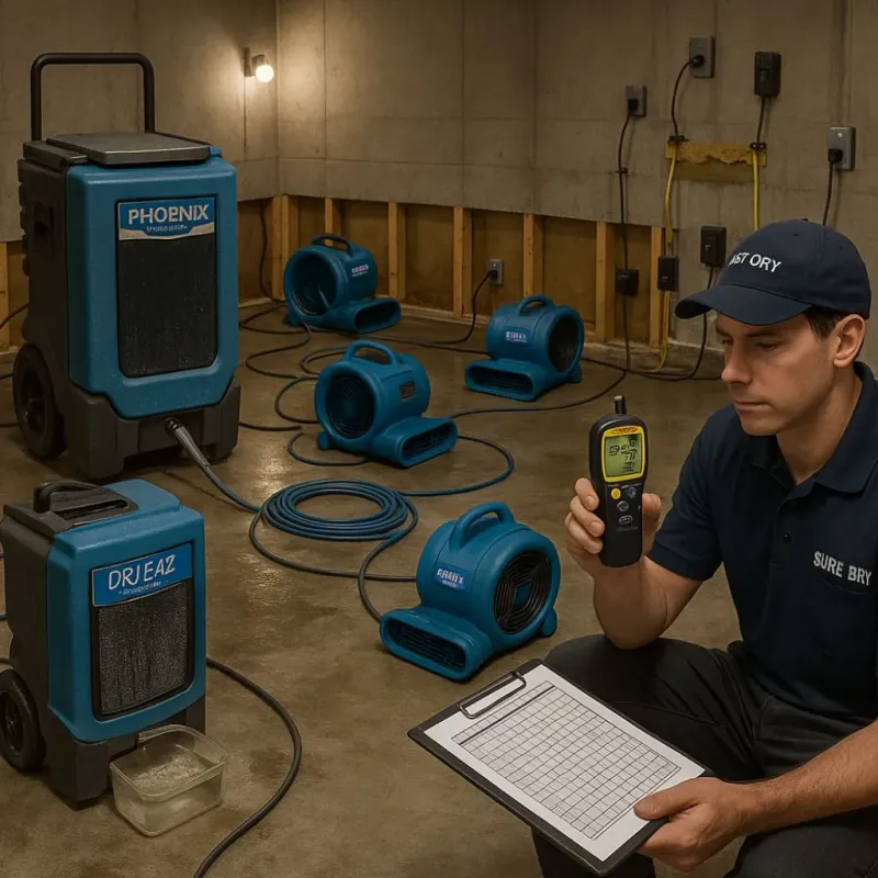 Structural Drying and Dehumidification process in Val Verde Park, TX